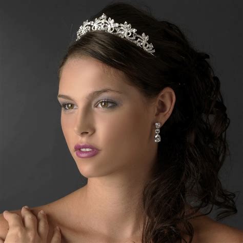 dazzling marquise rhinestone bridal tiara hair circlet veil headpiece rhinestone crown