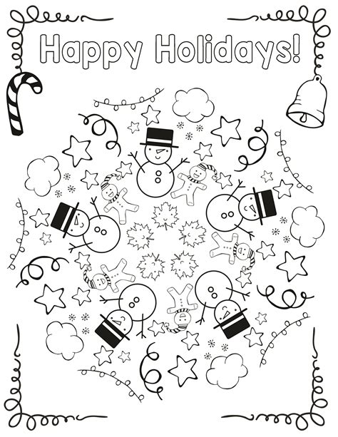 Happy Holidays Coloring Pages Printable