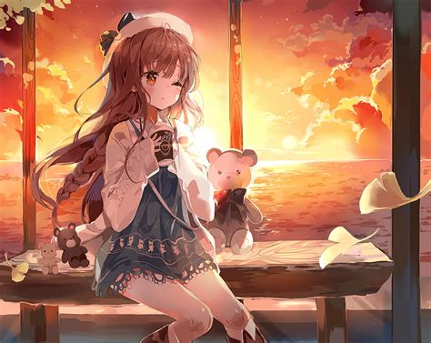 1920x1080px 1080p Free Download Cute Anime Girl Drinking Boba Anime