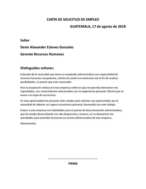 Carta De Empleo Ejemplos Solicitud About Quotes H Vrogue
