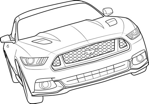 Libro para colorear de la fachada del Mustang para imprimir y en línea