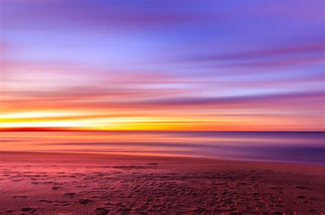 2560x1700 Purple Sky Beach Sunset Sand Footprints Chromebook Pixel Hd 4k Wallpapers Images