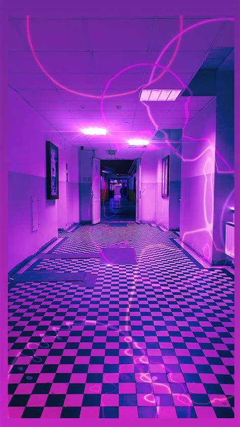 Purple Aesthetic Hallway Neon Signs Purple Aesthetic Aesthetic