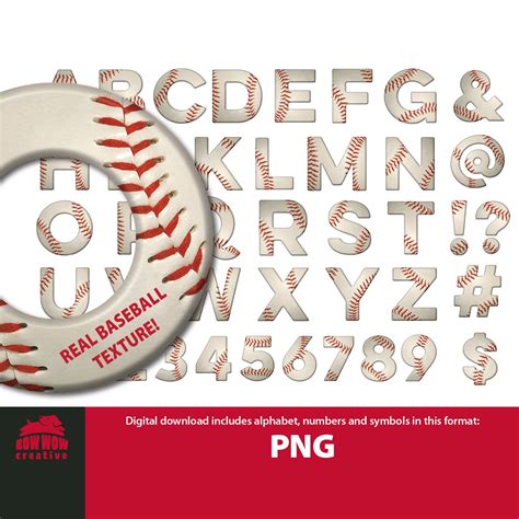 Baseball Alphabet Baseball Letters Numbers Symbols Baseball Etsy