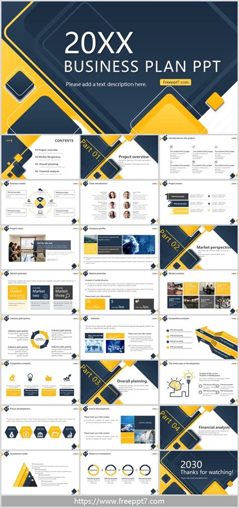 Blue Yellow Business Powerpoint Templates