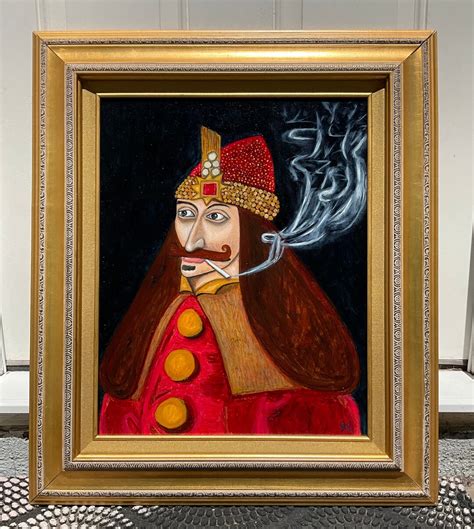 Original Vlad The Impaler Dracula Framed Oil Portrait Painting Etsy