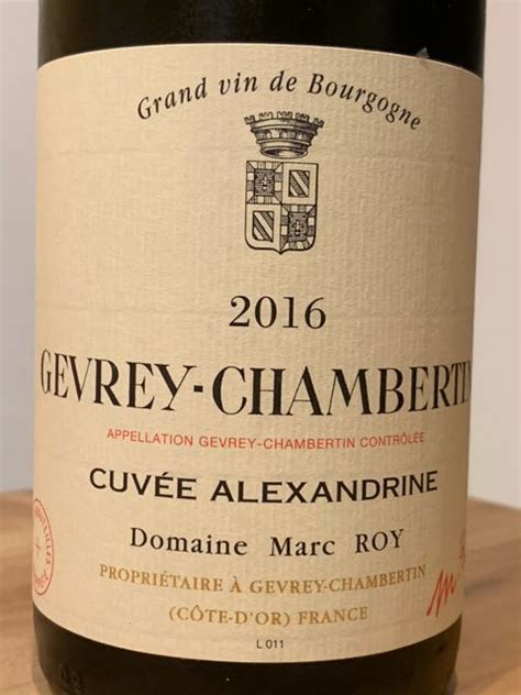 Dom Marc Roy Gevrey Chambertin Cuvée Vinica 無料のワインアプリ