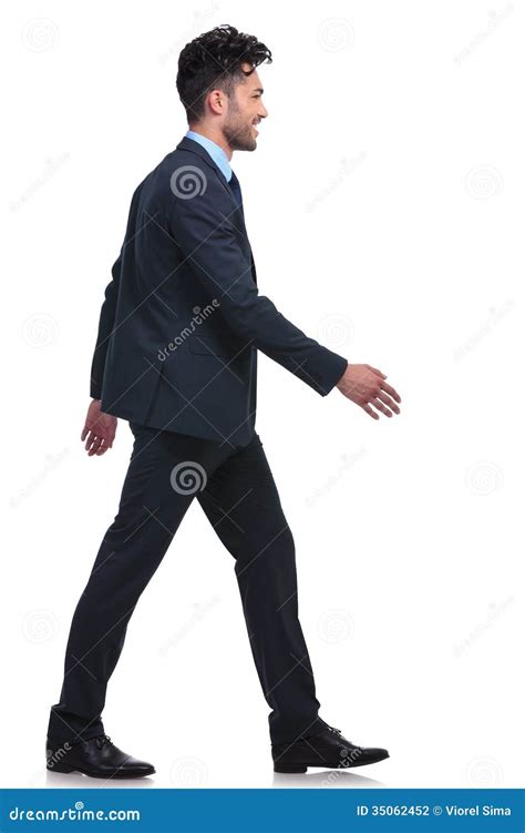 Young Smiling Business Man Walking Forward Stock Photo Image Of