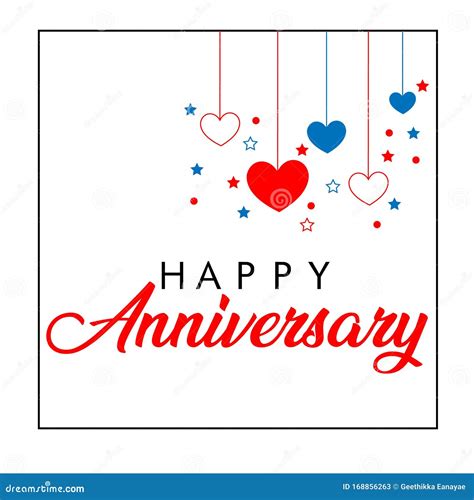 Happy Anniversary Concept Icon And Signssymbol For Decorations Heart