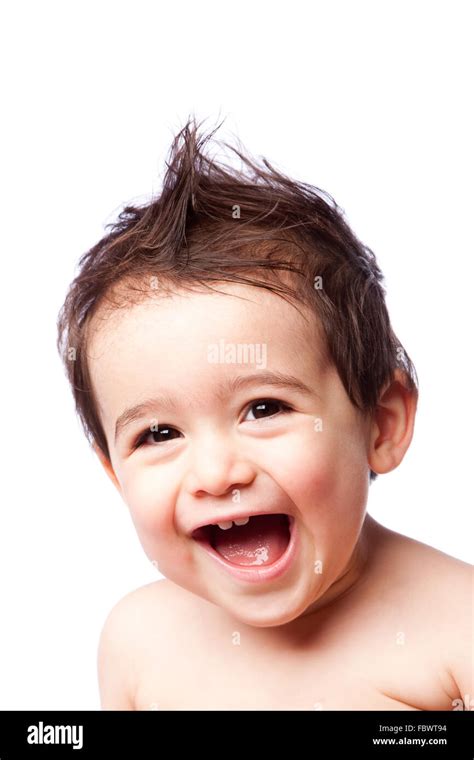 Happy Cute Laughing Toddler Boy Stock Photo Alamy
