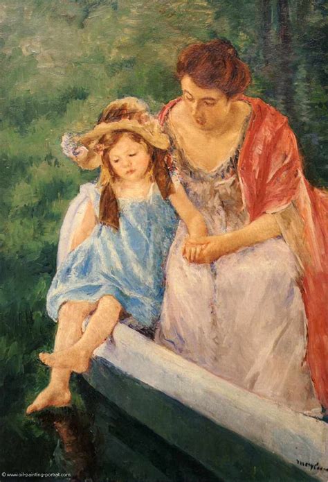 Mutter und Kind im Boot Bilder Gemälde und Ölgemälde Replikation