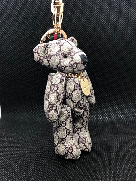 Gucci Gg Monogram Teddy Bear Keychain Bag Charm Crafteza