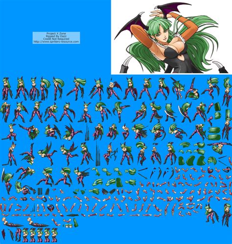 the spriters resource full sheet view project x zone morrigan aensland