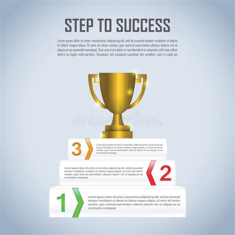 Step To Success With Winner Trophy Infographic Design Template Stock