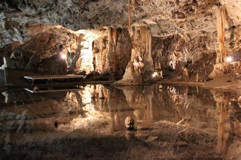 Underground Lake In Punkva Caves Moravian Karst Czech Republic Cave