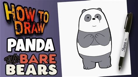how to draw panda from we bare bears easy step by step como dibujar a panda los