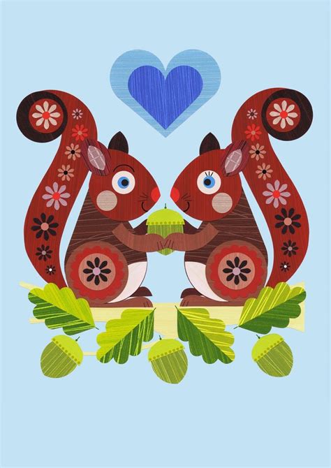 Ellen Giggenbach Card Designs Squirrel Art Squirrel Illustration