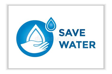 Water Saving Icon Water Drop Sign Stock Vector Illustration Of