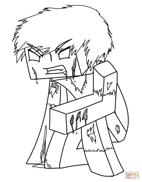 Minecraft Herobrine Coloring Page Free Printable Coloring Pages