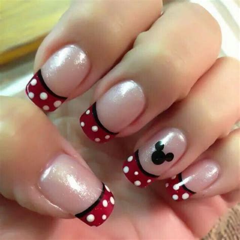 Minnie Simple Disney Nails Nail Art Disney Mickey Nails