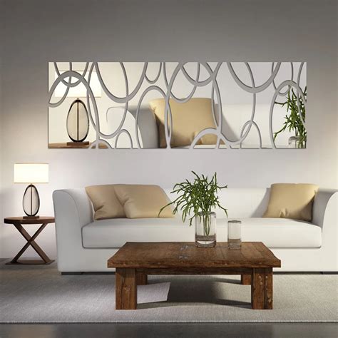 Acrylic Mirror Wall Decor Art 3d Diy Wall Stickers Living Room Dining