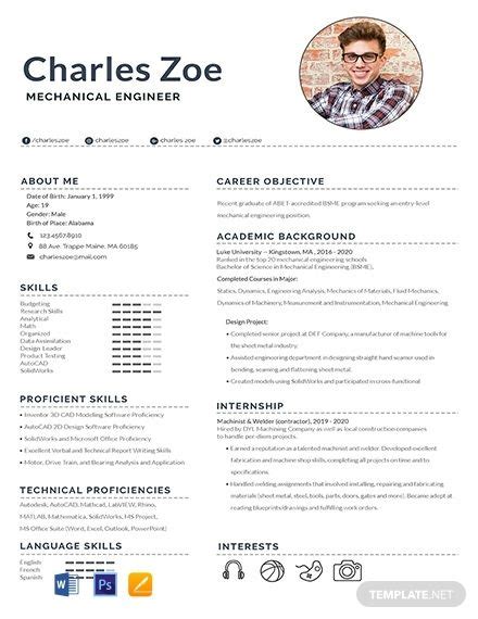 Maybe you would like to learn more about one of these? Mechanical Engineer Fresher Resume/CV Template - Word ...