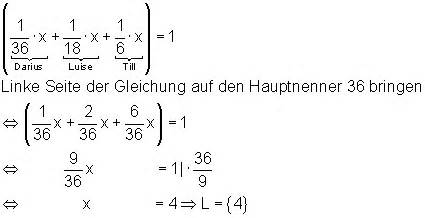 ◦ das x darf durch. Lineare Gleichungen zu Sachaufgaben • Mathe-Brinkmann