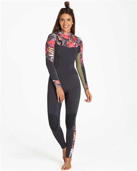 Wetsuits Billabong Womens 32 Salty Dayz Chest Zip Fullsuit Tropical