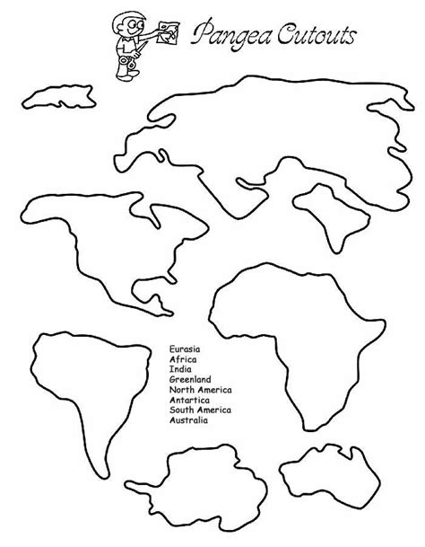 Cut Out Continents Coloring Pages Learny Kids