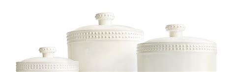 American Atelier Bianca Bead 3 Piece Canister Set White