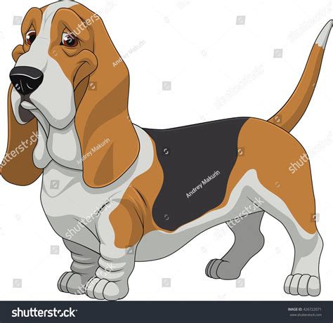 Vektor Stok Vector Illustration Funny Dog Thoroughbred On Tanpa
