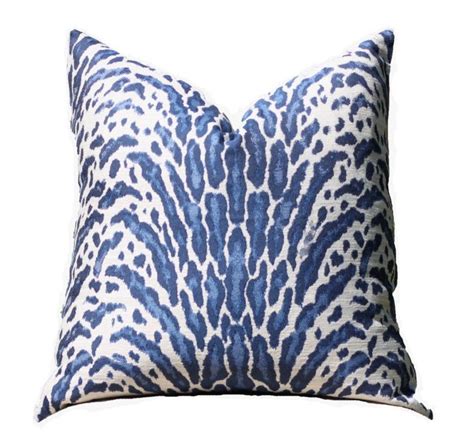 Blue Animal Print Pillow Blue Pillow Cover Modern Blue Etsy In 2020