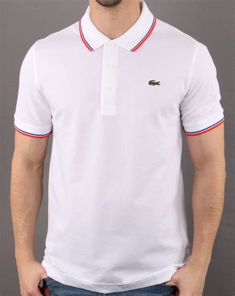 The polo shirt needs to fit you properly: Lacoste Tipped Polo Shirt White & Red | 80s Casual Classics