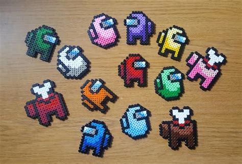 Among Us Crewmate Imposter Pixel Art Magnet Keychain Badge Etsy In