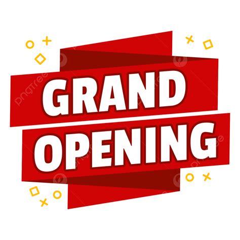 Grand Openings Clipart Vector Red Banner Vector With Grand Opening