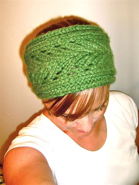 Id Rather Be Knitting Green Leaf Headband