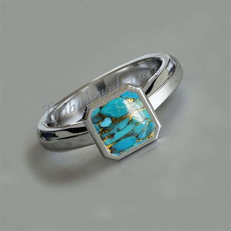 Blue Copper Turquoise Ring Solid Sterling Silver Ring For Etsy Uk