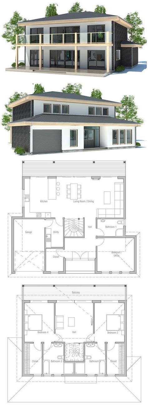 Small And Simple House Plan In Modern Architecture Floor