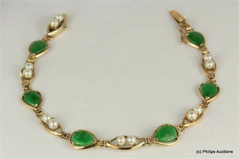 Jade And Pearl Vintage Bracelet Braceletsbangles Jewellery