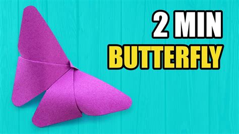 Easy Origami Butterfly In Only 2 Minutes Very Simple Youtube