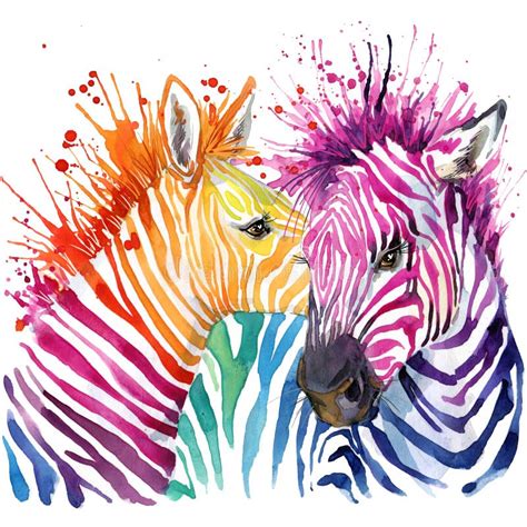 Funny Zebra T Shirt Graphics Rainbow Zebra Illustration Stock