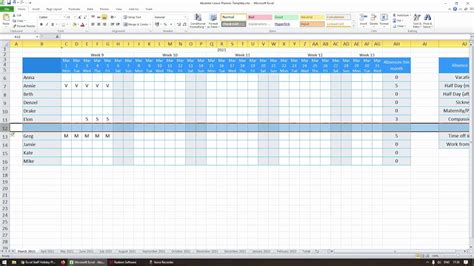 Staff Holiday Planner Template Free Excel 2020 Uk Printable Form