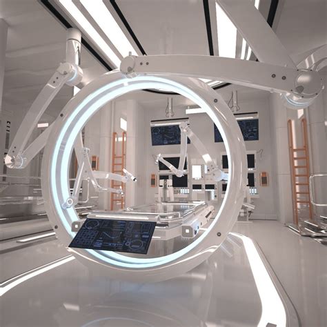 D Futuristic Sci Fi Laboratory Futuristic Interior Spaceship