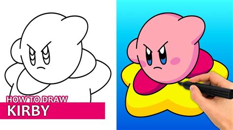 How To Draw Kirby On A Warp Star Easy Drawing Tutorial Youtube
