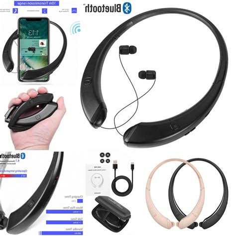 Foldable Retractable Bluetooth Headset Headphone Wireless Sport Neckband