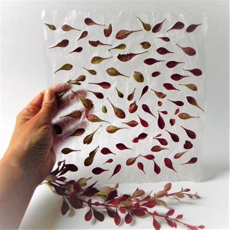 Handmade Nature Leaves Wrapping Paper Leaf Texture Paper Botanical Gift Wrap Sheets Nature