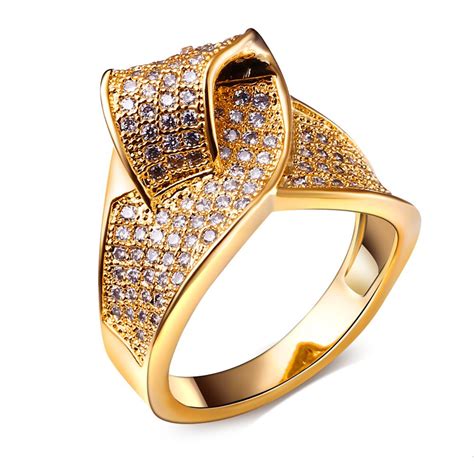 Vintage 18k Gold Filled Jewelry Finger Ring Vintage Wedding Jewelry