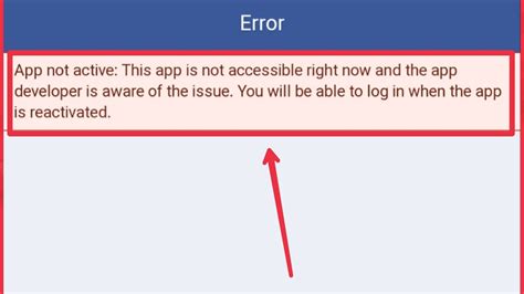 Facebook Fix App Not Active This App Is Not Accessible Right Now And