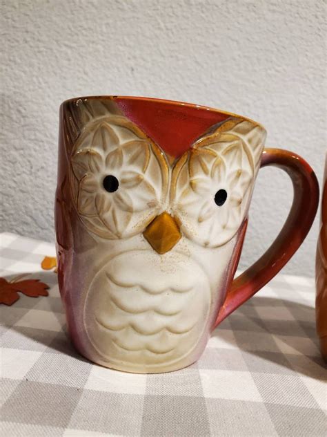 Gibson Elite Owl Coffee Mugs Tea Etsy