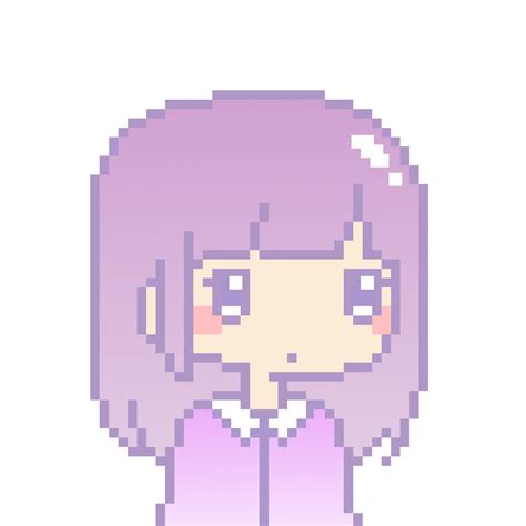 Kawaii Pixel Pastel Purple Long Hair Girl By Anh2301 On